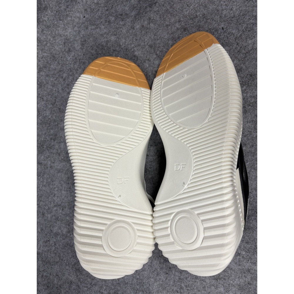 De Florance Low Top Sneakers 9.5 Cream Black Italian Design Platform Sole - Picture 2 of 9